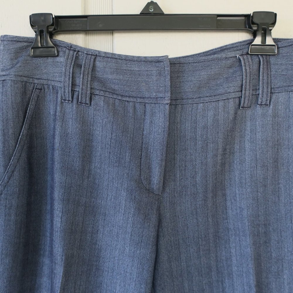 Michael Kors Denim Pinstriped Cuffed Pants Size 6
